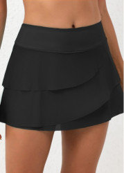 Modlily Black High Waisted Layered Swim Skirt - XS