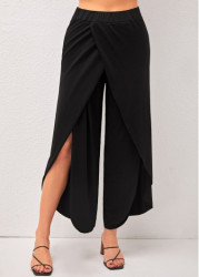 Modlily Black High Waisted Side Slit Pants - M