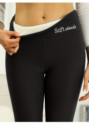 Modlily Black Letter Print High Waisted Ankle Length Leggings - 2XL