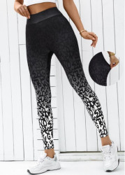 Modlily Black Ombre High Waisted Ankle Length Elastic Waist Leggings - XL