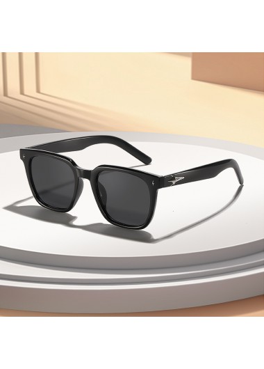 Modlily Black Plastic Star Design Square Sunglasses - One Size