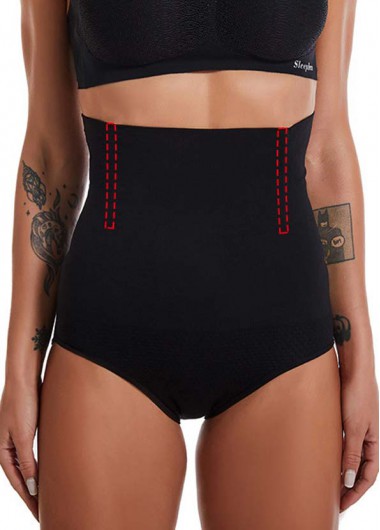 Modlily Black Shapewear Stretchy High Waisted Panties - 2XL