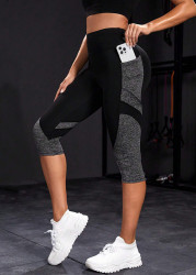 Modlily Black Skinny Elastic Waist High Waisted Sports Bottom - XL