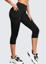 Modlily Black Stretch Skinny Elastic Waist High Waisted Sports Bottom - XL