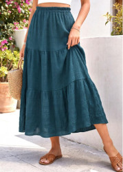Modlily Blackish Green A Line Elastic Waist Skirt - 2XL