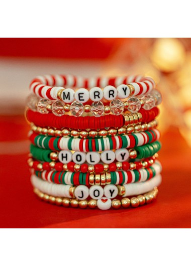 Modlily Christmas Multi Color Alloy Detail Bracelets - One Size