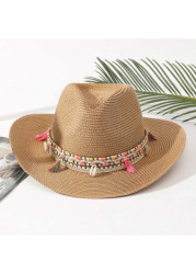 Modlily Dark Camel Bowknot Tassel Detail Hat - One Size