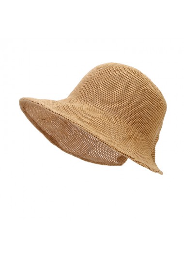 Modlily Dark Camel Breathable Visor Straw Hat - One Size