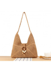 Modlily Dark Camel Color Magnetic Shoulder Bag - One Size
