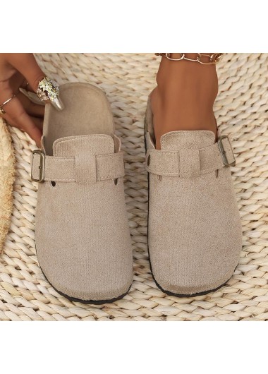 Modlily Flip Flops Light Camel Closed Toe Falt Slippers - 36