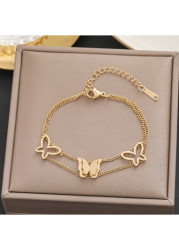 Modlily Golden Color Stainless Steel Detail Bracelet - One Size