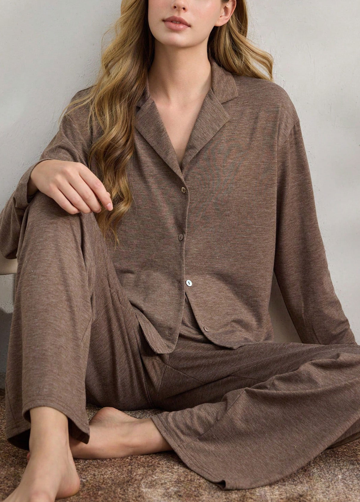 Modlily Gray Brown Long Sleeve Lounge Top and Pants - S