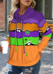 Modlily Halloween Multi Color Tummy Coverage Long Sleeve Sweatshirt - S