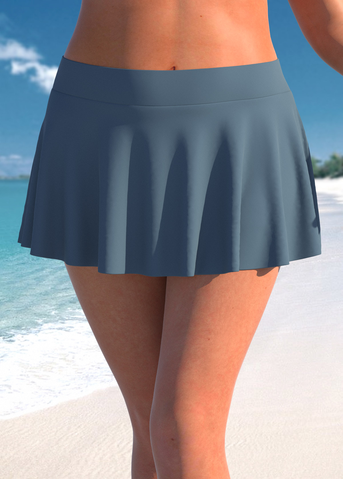 Modlily High Waisted Plus Size Dark Grey Pantskirt - 3X