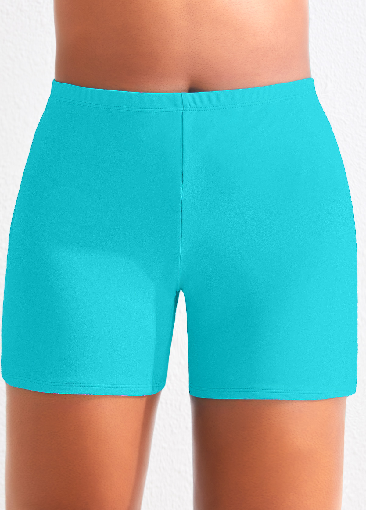 Modlily High Waisted Plus Size Neon Blue Swim Shorts - 1X