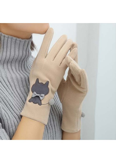 Modlily Light Camel Animal Print Wrist Warming - One Size