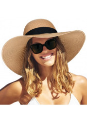 Modlily Light Camel Color Wide Brim Hat - One Size