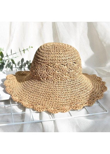 Modlily Light Camel Color Woven Visor Hat - One Size