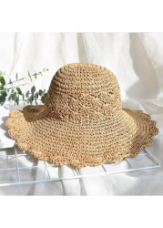 Modlily Light Camel Color Woven Visor Hat - One Size