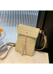 Modlily Light Camel Magnetic Tassel Crossbody Bag - One Size