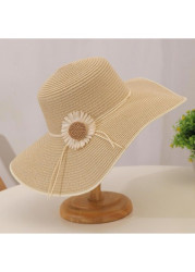 Modlily Light Camel Sunflower Print Straw Hat - One Size