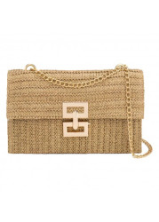Modlily Light Camel Turnlock Chains Crossbody Bag - One Size
