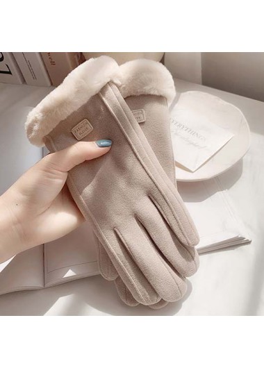 Modlily Light Camel Wrist Warming Full Finger Gloves - One Size