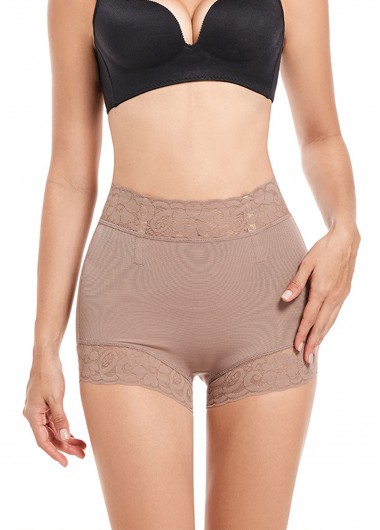 Modlily Light Coffee Color High Waisted Panties - 3XL