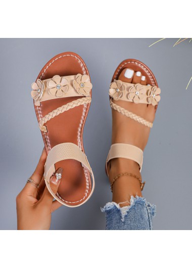 Modlily Light Coffee Color Round Toe Falt - 36