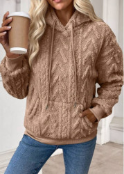 Modlily Light Coffee Tummy Coverage Long Sleeve Sweatshirt - M