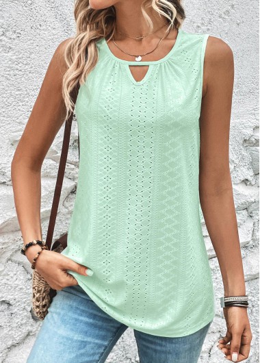 Modlily Light Green Cut Out Tank Top - XXL