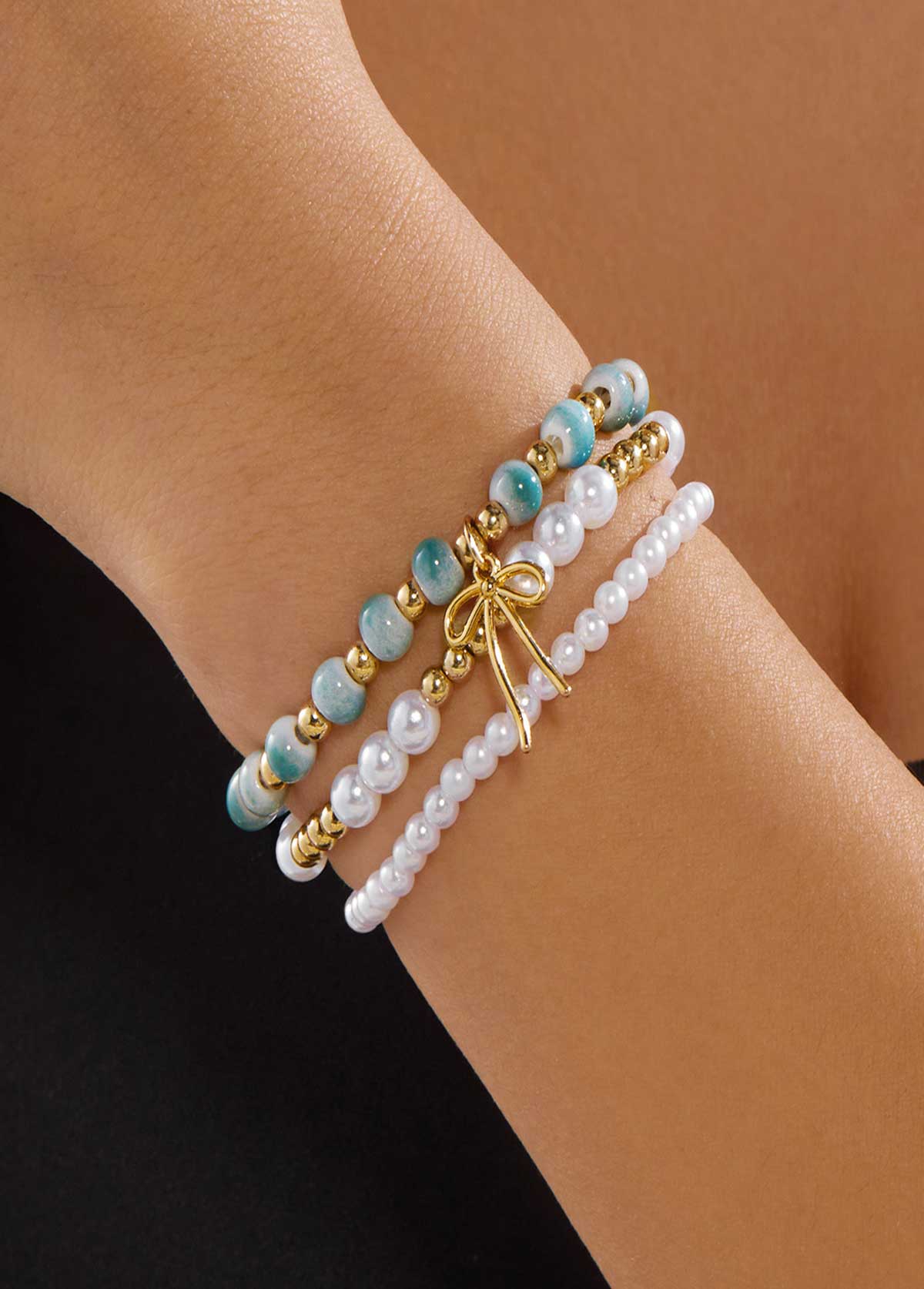 Modlily Light Green Round Alloy Detail Bracelets - One Size