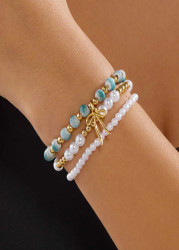 Modlily Light Green Round Alloy Detail Bracelets - One Size