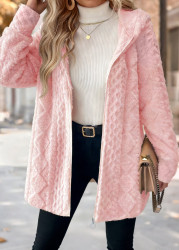 Modlily Light Pink Tummy Coverage Long Sleeve Hooded Coat - S