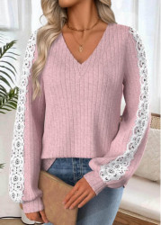 Modlily Light Pink Tummy Coverage Long Sleeve T Shirt - M