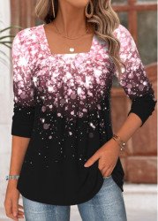 Modlily Light Pink Tummy Coverage Ombre Long Sleeve T Shirt - M