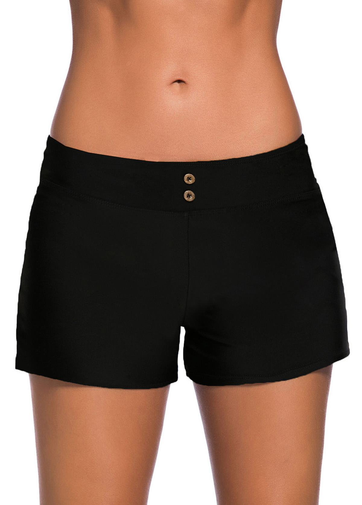Modlily Low Waisted Plus Size Black Swim Shorts - 2X