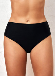 Modlily Mid Waist Black Bikini Bottom for Women - XS