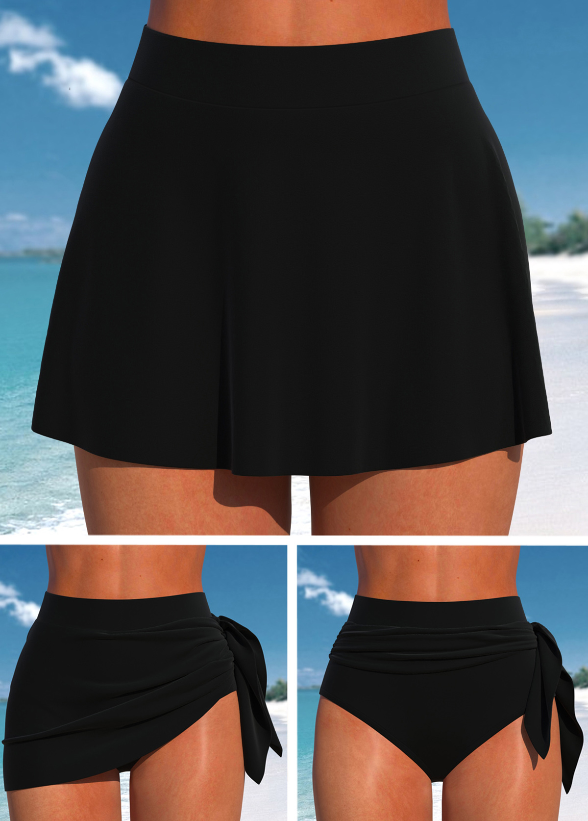 Modlily Mid Waisted Multi Way Black Pantskirt - XXL