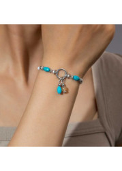 Modlily Mint Green Color Polyresin Detail Bracelet - One Size