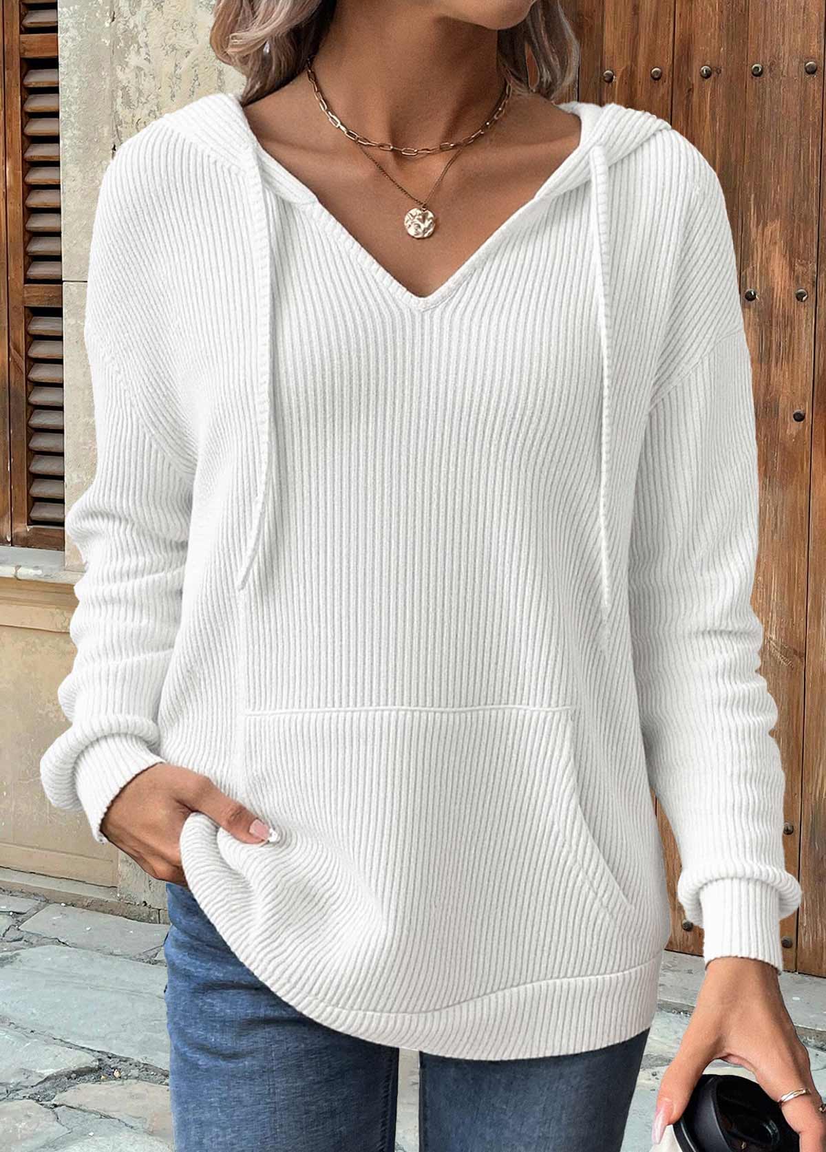 Modlily Multi Color Kangaroo Pocket Long Sleeve Hoodie - XXL