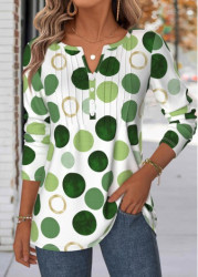 Modlily Multi Color Polka Dot Long Sleeve T Shirt - M