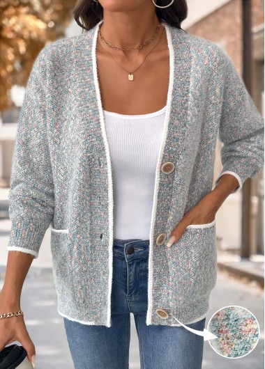 Modlily Multi Color Tummy Coverage Long Sleeve Cardigan - S