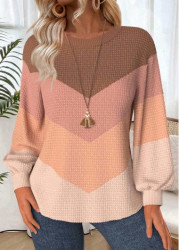 Modlily Multi Color Tummy Coverage Long Sleeve Round Neck Sweatshirt - M