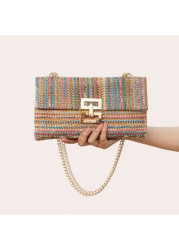Modlily Multi Color Turnlock Chains Crossbody Bag - One Size