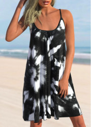 Modlily Plus Size Black Tie Dye Print Cover Up - 3X