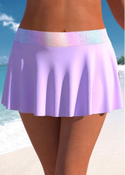 Modlily Plus Size Mid Waisted Light Purple Ombre Pantskirt - 2X