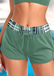 Modlily Plus Size Mid Waisted Sage Green Beach Shorts - 3X