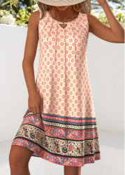 Modlily Plus Size Multi Color Cut Out Tribal Print Dress - 3X