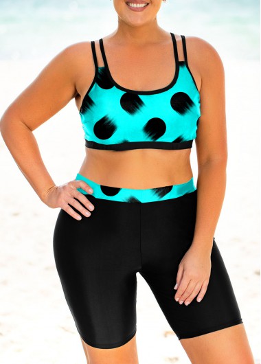 Modlily Plus Size Polka Dot High Waisted Bikini Set - 1X
